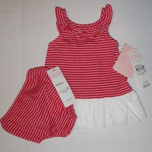 NEW NWT Chaps by Ralph Lauren Baby Girl Ruffle Dress Set SIZE 3M Retail $32